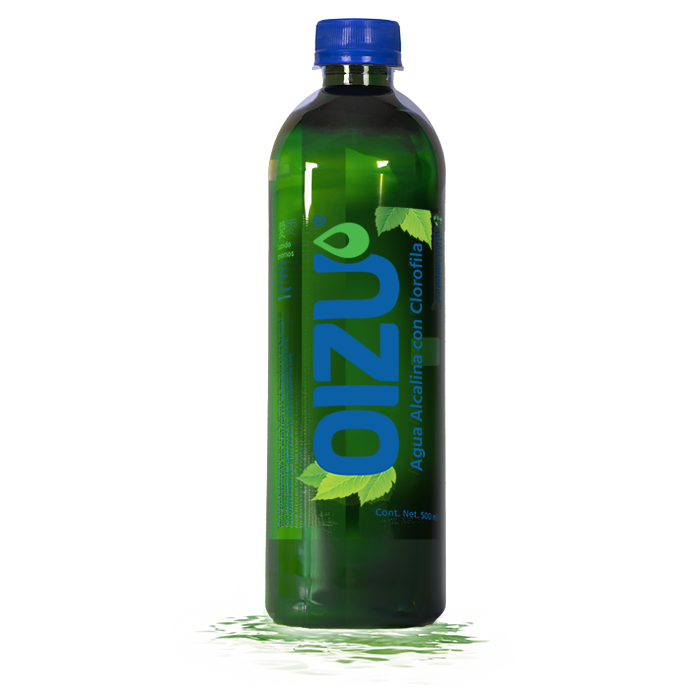 12 Botellas Agua Alcalina Oizu + Clorofila. Presentación 500 ml